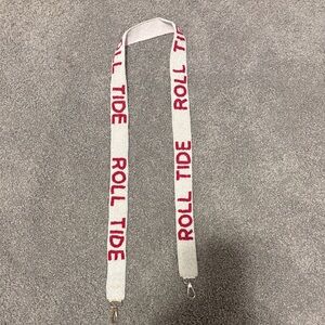 Roll Tide White and Red Beaded Purse Strap University of Alabama
